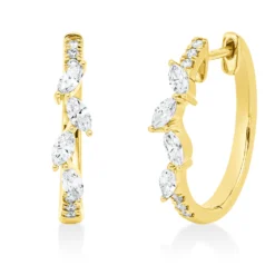 Creolen aus 750 Gold Gelbgold 20 Diamanten 0,68ct TW-SI 20x4mm