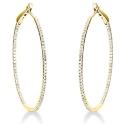 Creolen aus 750 Gold Gelbgold 156 Diamanten 0,53ct TW-SI 36x1,2mm