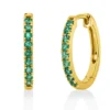 Creolen aus 750 Gold Gelbgold 18 Smaragde 0,28ct grün 16,1x1,9mm