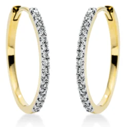 Creolen aus 585 Gold gelb/weiß 30 Brillanten 0,34ct TW-SI 20,4x1,6mm