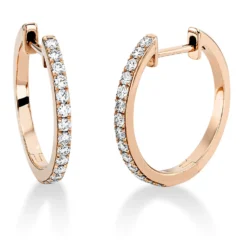 Creolen aus 750 Gold Rotgold 28 Brillanten 0,37ct TW-SI 17,3x1,6mm