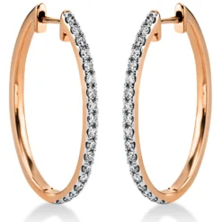 Creolen aus 750 Gold Rotgold 36 Brillanten 0,62ct TW-SI 29,3x1,9mm