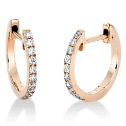 Creolen aus 750 Gold Rotgold 20 Brillanten 0,21ct TW-SI 14,3x1,4mm