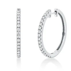 Creolen aus 750 Gold Weißgold 36 Brillanten 0,58ct TW-SI 24,7x2mm