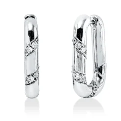 Creolen aus 750 Gold Weißgold 46 Brillanten 1,32ct TW-SI 25,3x4,2mm