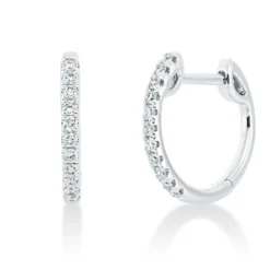 Creolen aus 750 Gold Weißgold 22 Brillanten 0,24ct TW-SI 15x1,5mm