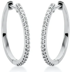 Creolen aus 750 Gold Weißgold 38 Brillanten 0,26ct TW-SI 21,1x1,6mm
