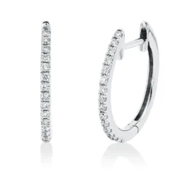 Creolen aus 750 Gold Weißgold 30 Brillanten 0,2ct TW-SI 16,5x1,1mm