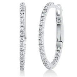 Creolen aus 750 Gold Weißgold 60 Brillanten 0,42ct W-SI 19,8x1,4mm