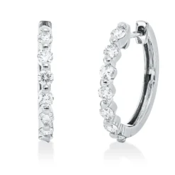 Creolen aus 750 Gold Weißgold 14 Brillanten 0,63ct TW-SI 17,8x2,2mm