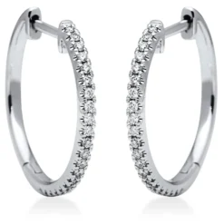 Creolen aus 750 Gold Weißgold 42 Brillanten 0,26ct TW-VSI 19,6x1,5mm