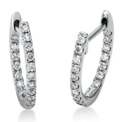 Creolen aus 750 Gold Weißgold 34 Brillanten 0,24ct TW-SI 13,2x1,6mm