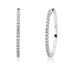 Creolen aus 750 Gold Weißgold 38 Brillanten 0,86ct TW-SI 28,8x1,5mm