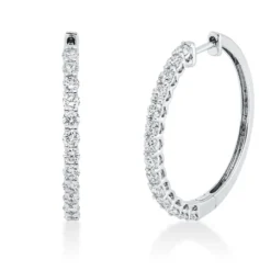 Creolen aus 750 Gold Weißgold 28 Brillanten 1,29ct TW-SI 25,2x2,1mm