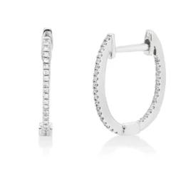Creolen aus 750 Gold Weißgold 62 Brillanten 0,09ct TW-SI 13,5x1mm