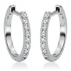 Creolen aus 750 Gold Weißgold 16 Brillanten 0,16ct TW-SI 13,9x1,6mm