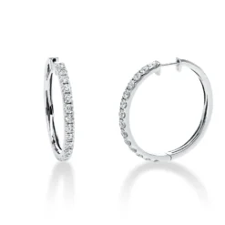 Creolen aus 750 Gold Weißgold 28 Brillanten 2,36ct TW-SI 30x2,9mm