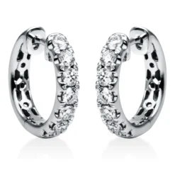 Creolen aus 750 Gold Weißgold 56 Brillanten 2,52ct TW-SI 29,4x2,5mm