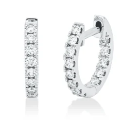 Creolen aus 750 Gold Weißgold 26 Brillanten 0,36ct W-SI 12x1,9mm