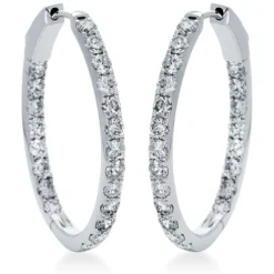 Creolen aus 750 Gold Weißgold 42 Brillanten 3,06ct TW-SI 31,6x2,6mm