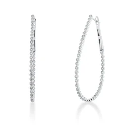 Creolen aus 750 Gold Weißgold 84 Brillanten 0,63ct TW-SI 46,6x1,9mm