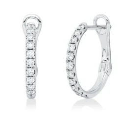Creolen aus 750 Gold Weißgold 22 Brillanten 0,32ct TW-SI 16,2x1,8mm