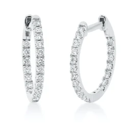 Creolen aus 750 Gold Weißgold 38 Brillanten 0,32ct TW-SI 14,9x1,4mm
