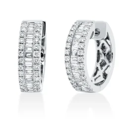 Creolen aus 750 Gold Weißgold 86 Diamanten 0,69ct TW-SI 15,4x4,2mm
