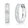 Creolen aus 750 Gold Weißgold 115 Diamanten 3,5ct F-VSI/SI 30,5x7,3mm