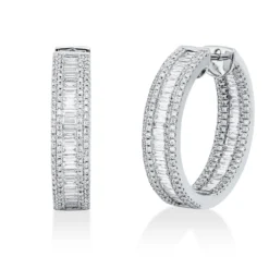 Creolen aus 750 Gold Weißgold 542 Diamanten 2,28ct TW-SI 20,5x4,7mm
