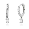 Creolen aus 750 Gold Weißgold 18 Diamanten 0,41ct 17,5x3mm
