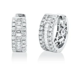 Creolen aus 750 Gold Weißgold 68 Diamanten 0,62ct TW-SI 12,9x4,7mm