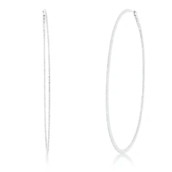 Creolen aus 750 Gold Weißgold 454 Diamanten 1,15ct TW-SI 101,7x1mm