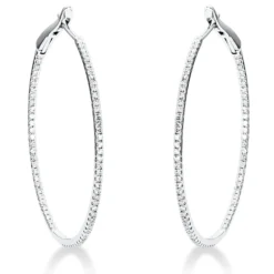 Creolen aus 750 Gold Weißgold 156 Diamanten 0,63ct TW-SI 36x1,2mm