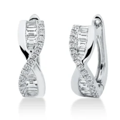 Creolen aus 750 Gold Weißgold 46 Diamanten 0,79ct 16,5x5,3mm