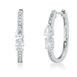Creolen aus 750 Gold Weißgold 24 Diamanten 0,86ct 19,2x2,9mm