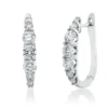 Creolen aus 750 Gold Weißgold 14 Diamanten 1,08ct TW-SI 18x3,4mm