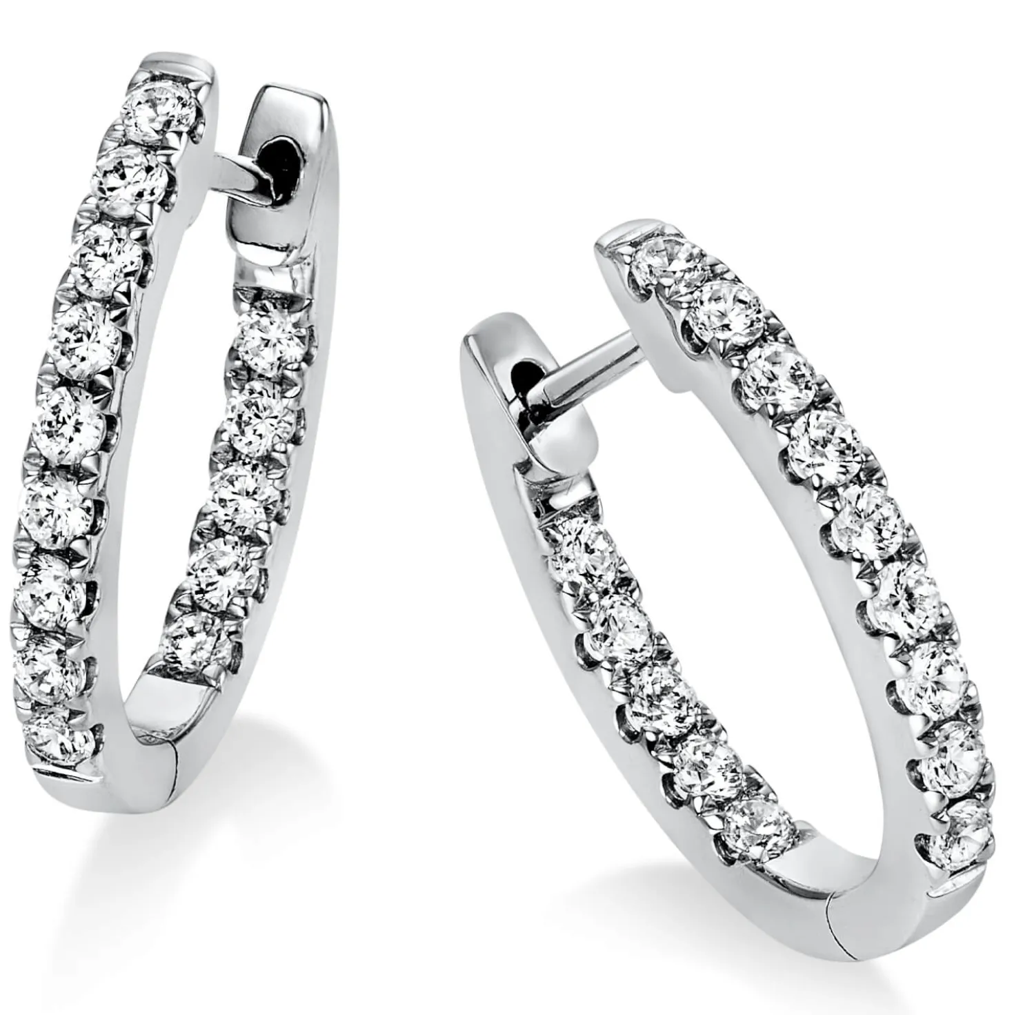 Creolen aus 950 Platin 28 Brillanten 0,59ct TW-SI 16,8x2mm