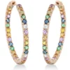 Creolen aus 750 Rotgold 58 Saphire 3,07ct mehrfarbig 4 Brillanten 0,15ct TW-VSI/SI