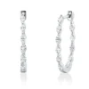 Creolen aus 750 Weißgold 20 Diamanten Navette-Schliff 0,42ct TW-SI 18,2x1,5mm