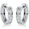Creolen aus 750 Weißgold 29 Diamanten Baguette-Schliff 0,52ct TW-SI 14x1,7mm