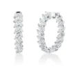 Creolen aus 750 Weißgold 34 Diamanten Navette-Schliff 8,14ct TW-SI 28,6x30mm