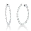 Creolen aus 750 Weißgold 34 Diamanten Navette-Schliff 0,89ct F-SI 26,1x1,4mm