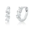 Creolen aus 750 Weißgold 6 Diamanten Navette-Schliff 0,27ct TW-PI 10x2,9mm