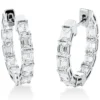 Creolen aus 750 Weißgold 22 Diamanten Smaragd-Schliff 5,14ct F-VSI 22,7x3,5mm