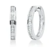 Creolen aus 750 Weißgold 64 Diamanten Baguette-Schliff 3,07ct TW-SI 27x4,4mm