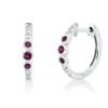 Creolen aus 585 Weißgold 6 Rubine 0,18ct rot 12 Diamanten 0,09ct TW-SI 15,3x3mm