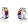 Creolen aus 750 Weißgold 36 Saphire 1,91ct mehrfarbig 72 Brillanten 0,27ct TW-SI