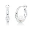 Creolen aus 585 Weißgold 2 Süßwasser-Perlen weiß 12 Brillanten 0,18ct TW-SI