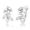 Creolen Blätter aus 750 Weißgold 18 Brillanten 0,38ct TW-SI 14,9x8,4mm